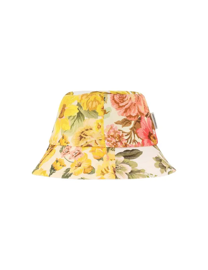 Women Hats Zimmermann Printed Canvas Bucket Hat Patch Floral