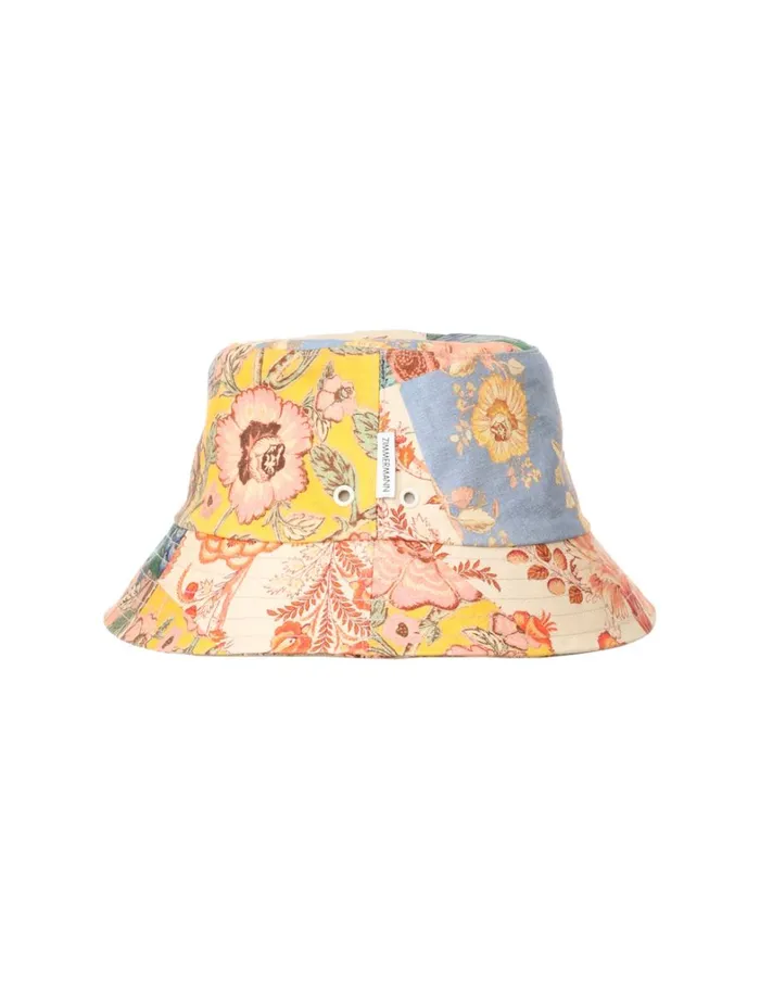 Women Hats Zimmermann Printed Canvas Bucket Hat Patch Floral