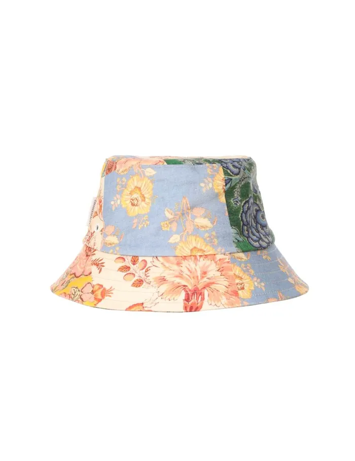 Women Hats Zimmermann Printed Canvas Bucket Hat Patch Floral