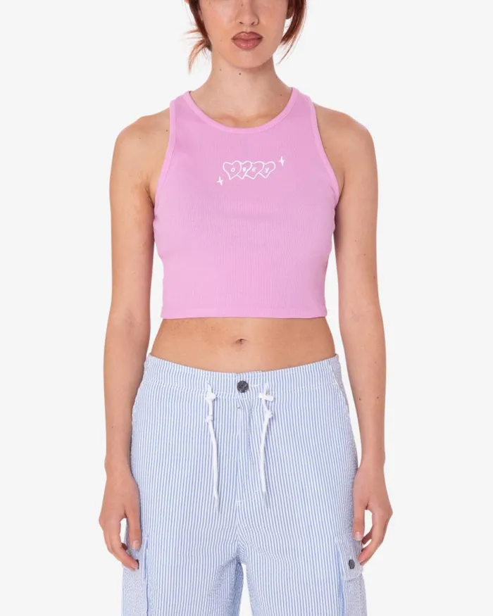 Women HEARTS RIB MEGAN TANK Pastel Lavender OBEY Clothing TSHIRTS