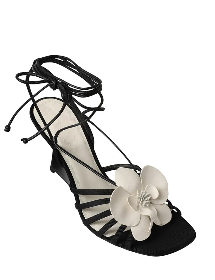 Women Heeled Sandals Zimmermann Zimmermann Orchid Wedge 85 Onyx