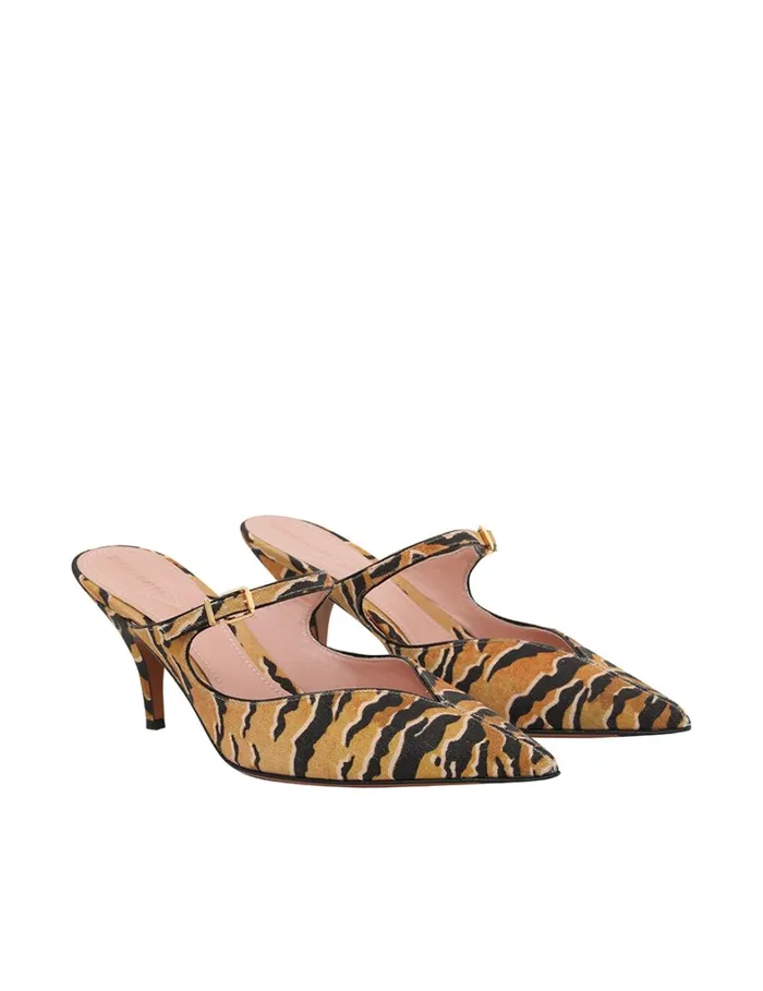 Women Heels Zimmermann Zimmermann Aura Mule 65 Tan Tiger