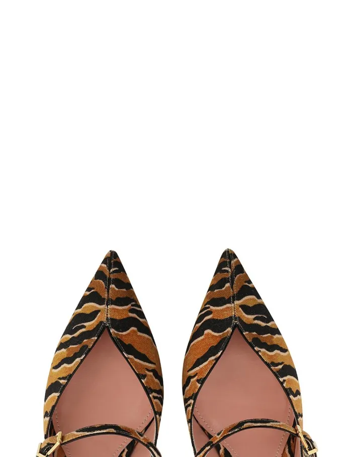 Women Heels Zimmermann Zimmermann Aura Mule 65 Tan Tiger