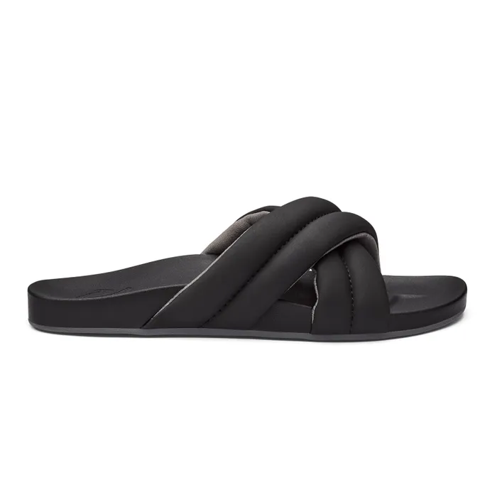 Women Hila Womens Puffy Slide Sandals Black Olukai WaterFriendly