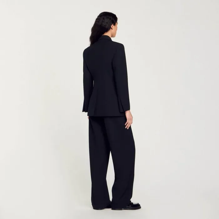 Women Jackets and Blazers SANDRO Doublebreasted Suit Jacket Black