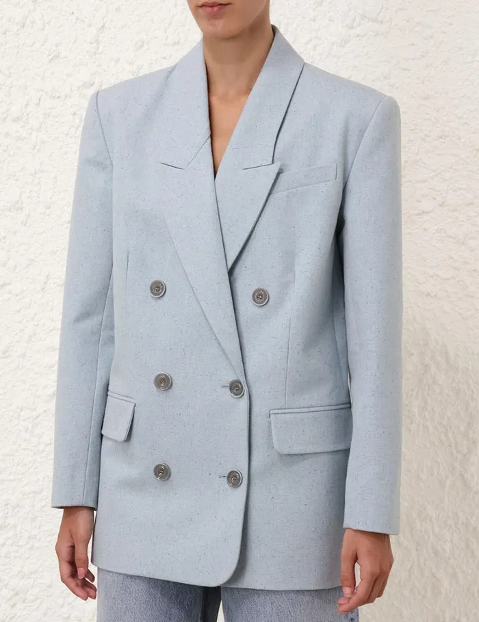 Women Jackets and Coats Zimmermann Natura Melange Jacket Chambray