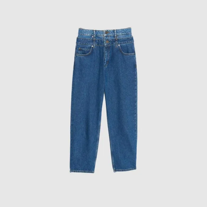 Women Jeans SANDRO Trompe L039il Mom Jeans Blue