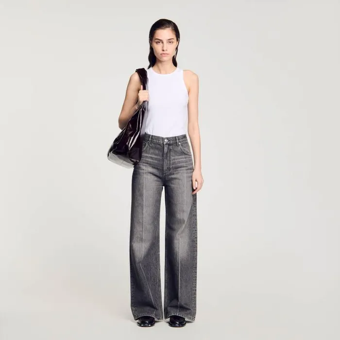 Women Jeans SANDRO Wideleg Jeans Grey