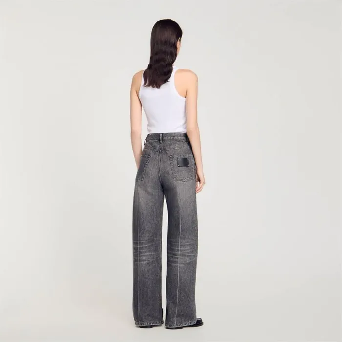 Women Jeans SANDRO Wideleg Jeans Grey