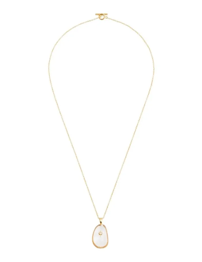 Women Jewellery Zimmermann Crystal Pebble Necklace Goldtransparent Quartz