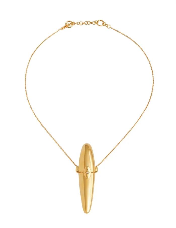 Women Jewellery Zimmermann Paint Stroke Locket Necklace Gold
