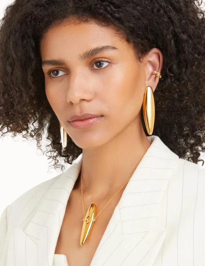 Women Jewellery Zimmermann Paint Stroke Locket Necklace Gold