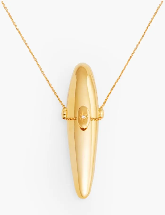 Women Jewellery Zimmermann Paint Stroke Locket Necklace Gold