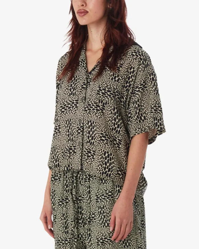 Women JUBATUS SHIRT Oyster Grey Multi OBEY Clothing TOPS