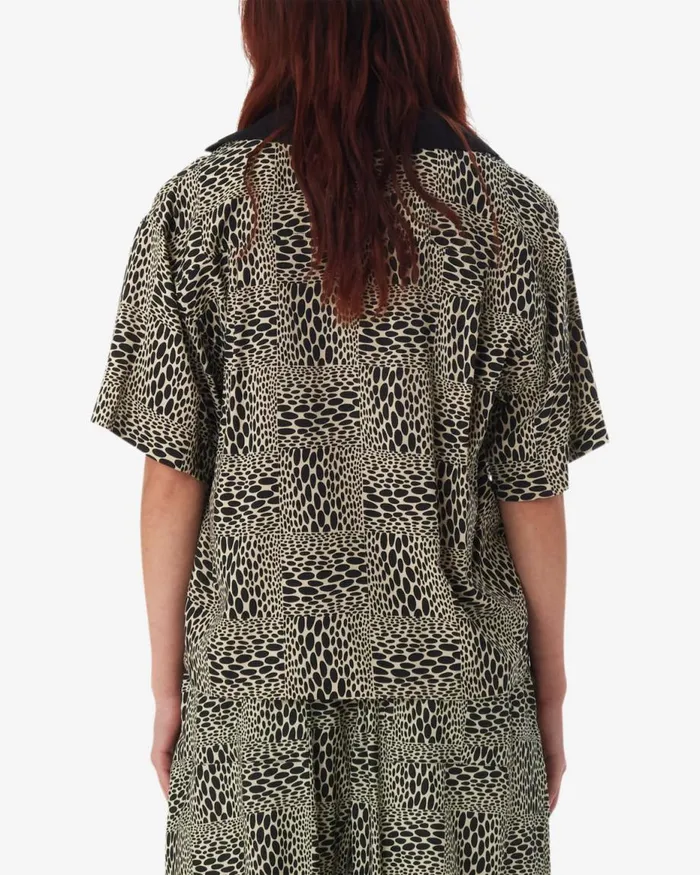 Women JUBATUS SHIRT Oyster Grey Multi OBEY Clothing TOPS