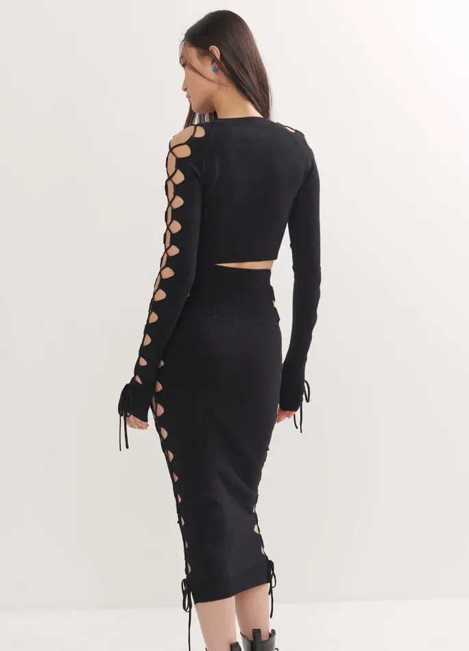 Women Lacing Detail Cropped Sweater MONSE Knitwear