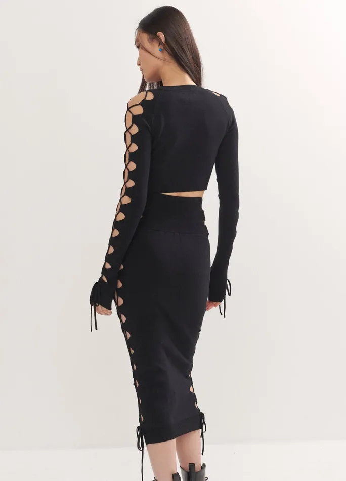 Women Lacing Knitted Skirt MONSE Bottoms