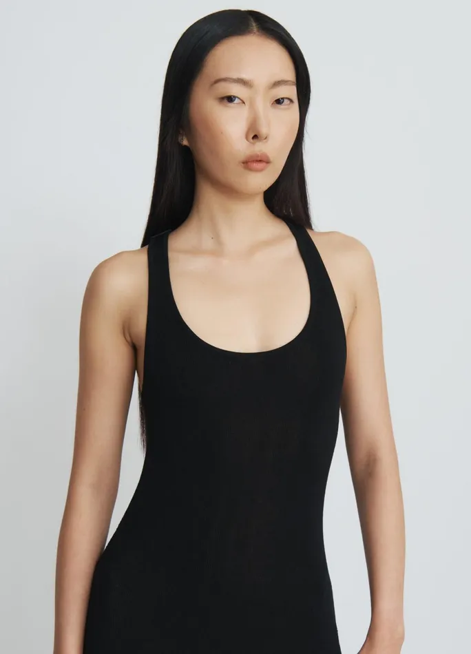 Women Leather Harness Knit Dress MONSE Dresses