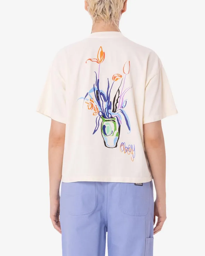Women LIQUID BOUQUET RAEGAN TSHIRT Unbleached OBEY Clothing TSHIRTS
