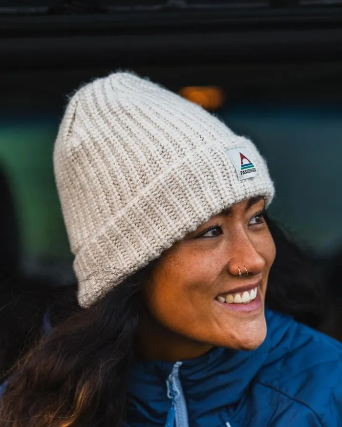 WomenMen Beanies Passenger Redwood Fleece Lined Recycled Beanie Vintage White Vintage White