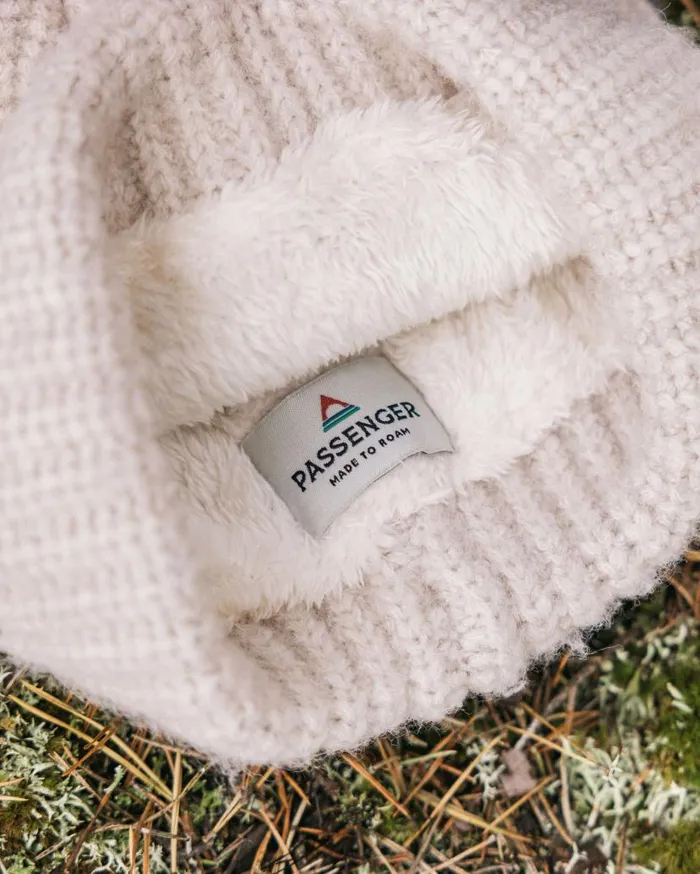 WomenMen Beanies Passenger Redwood Fleece Lined Recycled Beanie Vintage White Vintage White