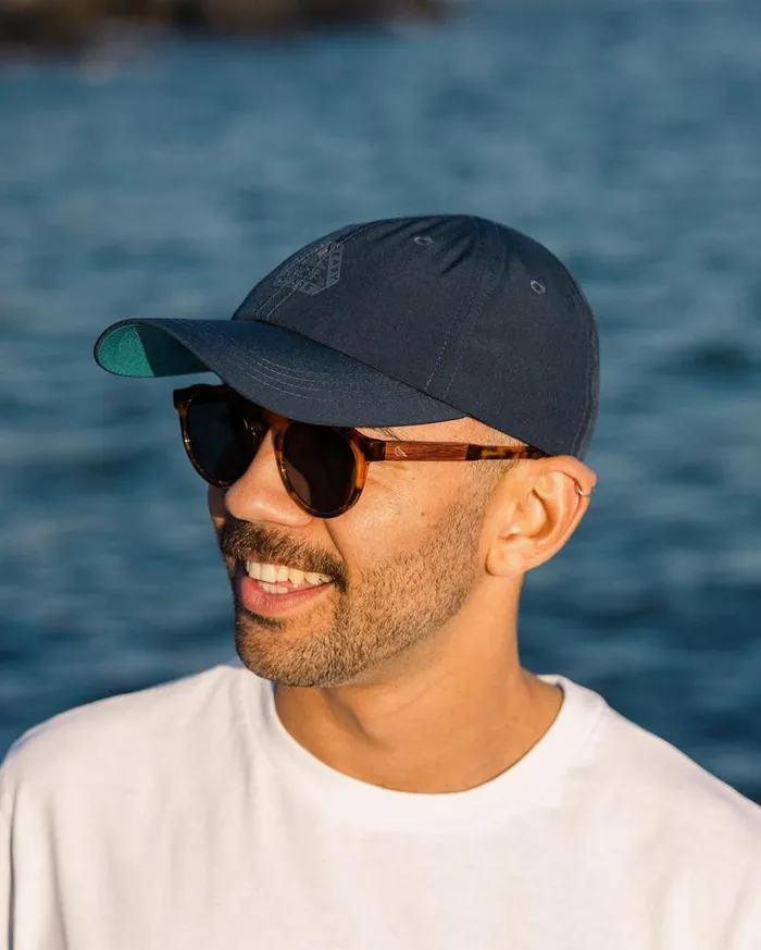 WomenMen Caps and Hats Passenger Active Recycled 6 Panel Cap Dark Denim Dark Denim