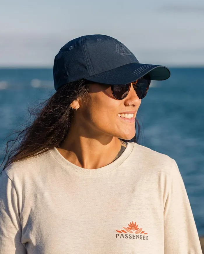 WomenMen Caps and Hats Passenger Active Recycled 6 Panel Cap Dark Denim Dark Denim