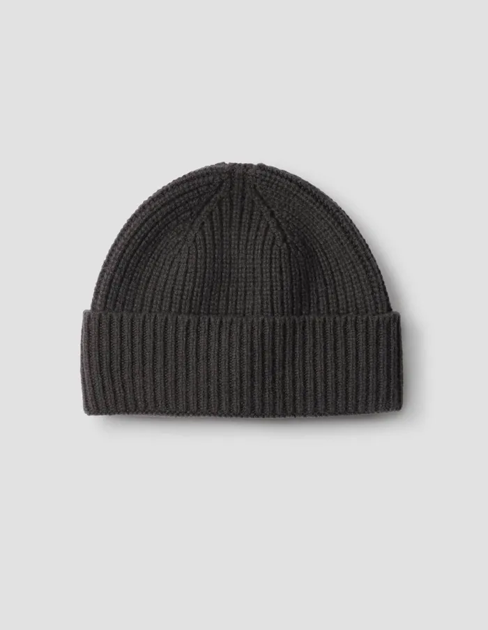 WomenMen Textured Rib Beanie Slate Green Margaret Howell Hats