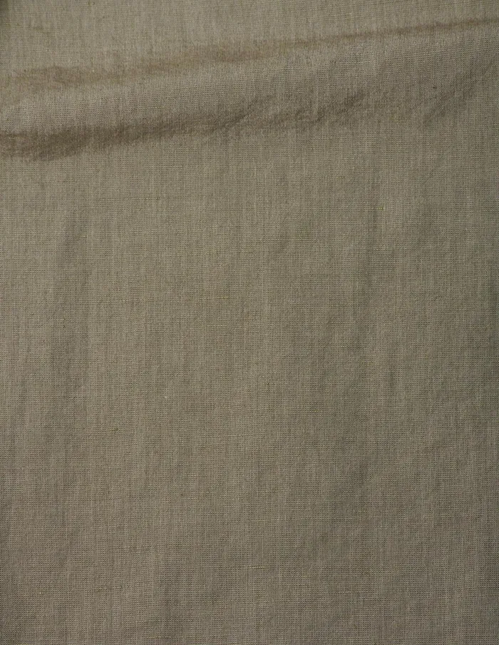 Women Mhl Button Through Collarless Shirt Faded Khaki Margaret Howell Shirts