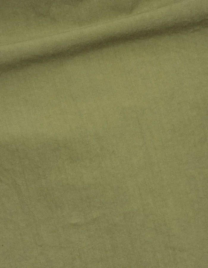Women Mhl Button Through Collarless Shirt Olive Green Margaret Howell Shirts