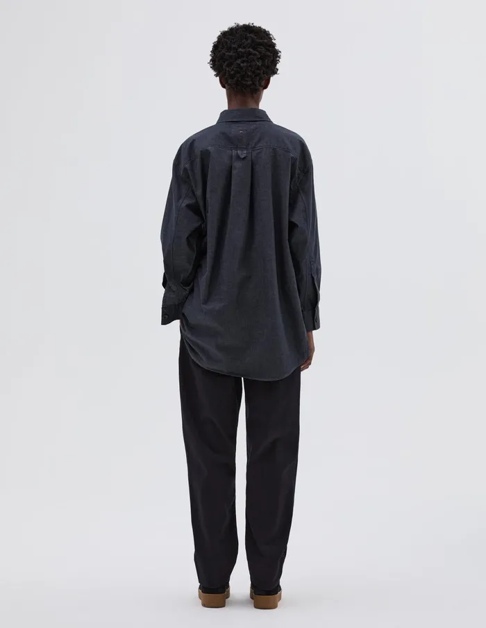 Women Mhl Oversized Painters Shirt Charcoal Margaret Howell Shirts