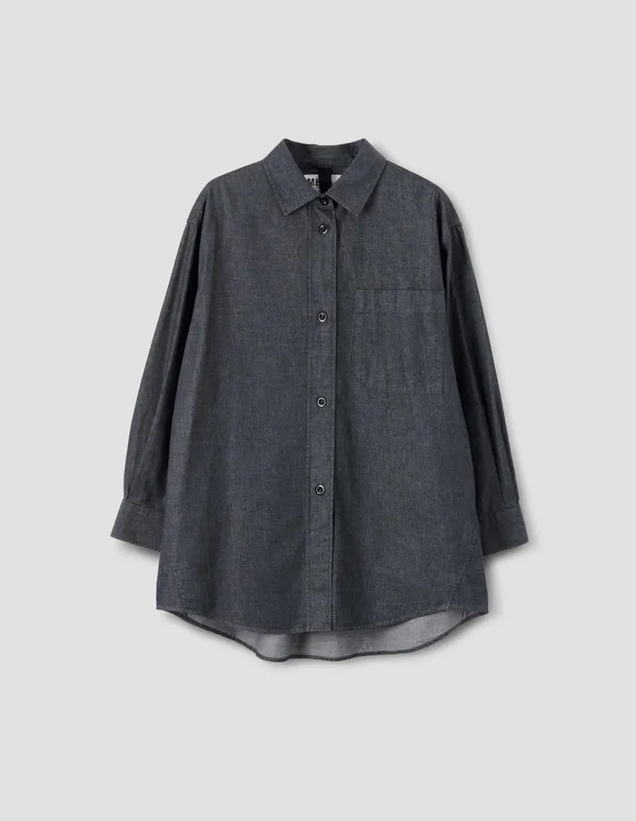 Women Mhl Oversized Painters Shirt Charcoal Margaret Howell Shirts