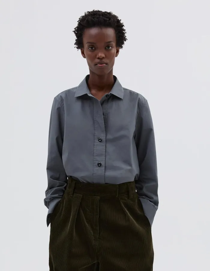 Women Mhl Simple Shirt Slate Blue Margaret Howell Shirts