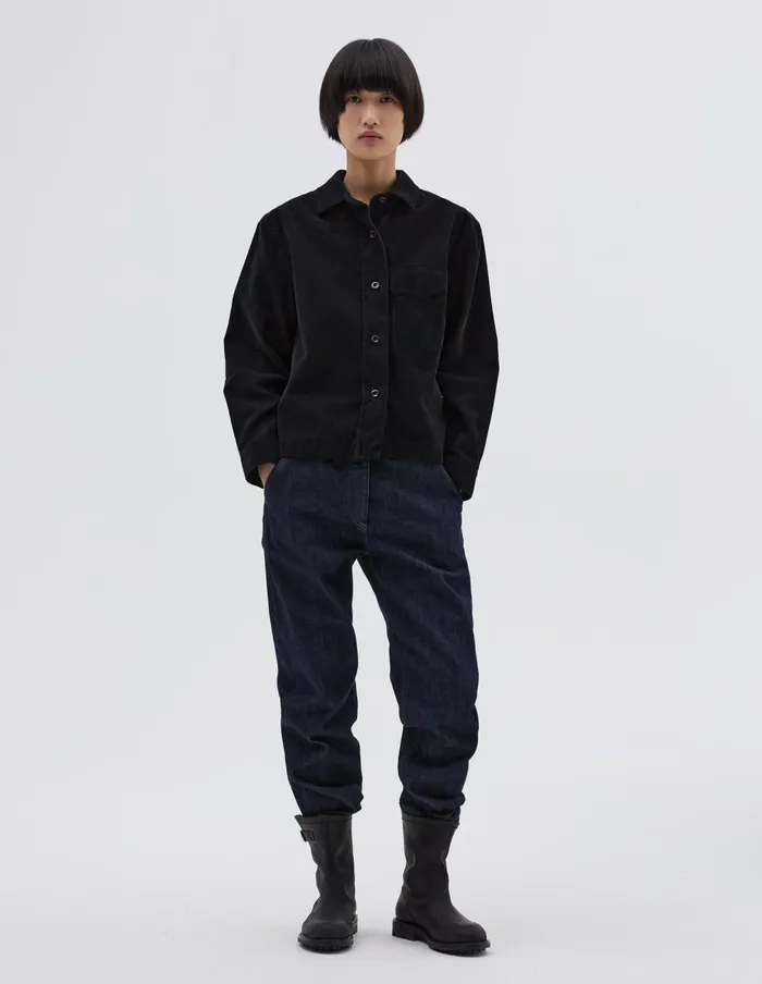 Women Mhl Single Pocket Overshirt Black Margaret Howell Shirts