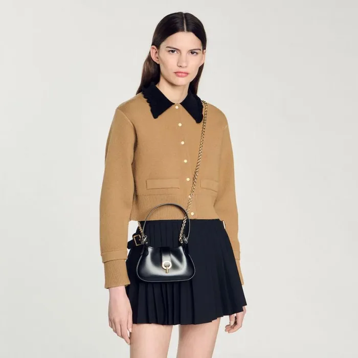 Women Mini Bags SANDRO Janet Chain Mini Bag Black