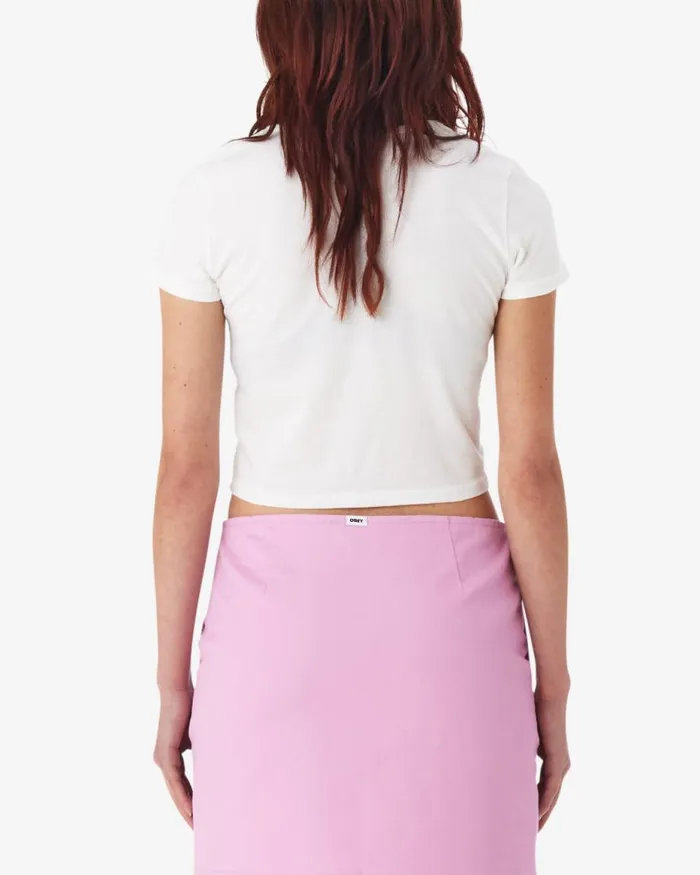 Women OBEY INT CROPPED FITTED TSHIRT White OBEY Clothing TSHIRTS