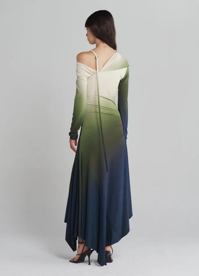 Women Off Shoulder Ombr Jersey Dress MONSE Dresses