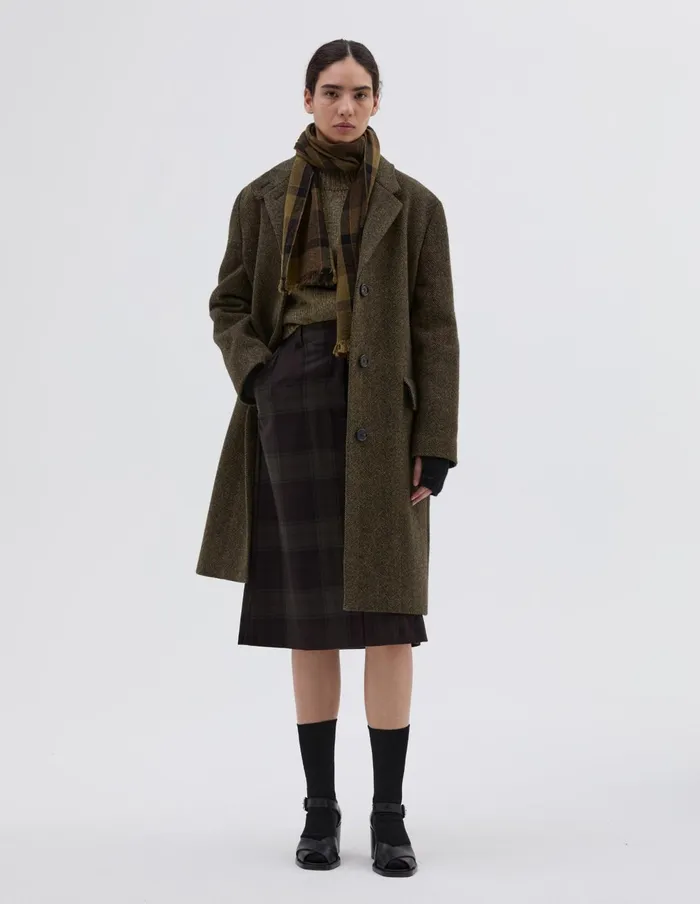 Women Overcoat Black Sand Margaret Howell Jackets and Coats