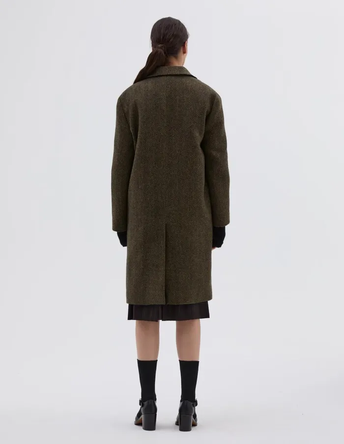 Women Overcoat Black Sand Margaret Howell Jackets and Coats