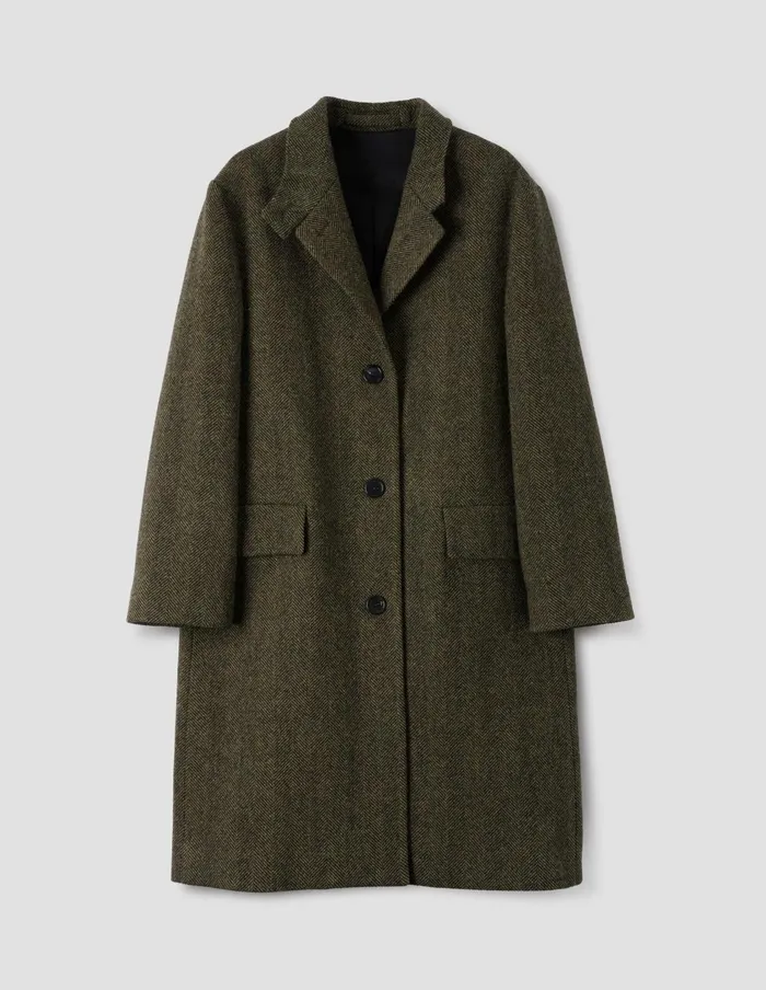 Women Overcoat Black Sand Margaret Howell Jackets and Coats