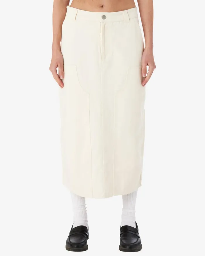 Women PAINTERS MIDI SKIRT Unbleached OBEY Clothing BOTTOMS