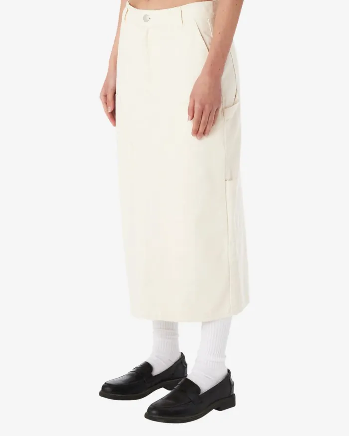 Women PAINTERS MIDI SKIRT Unbleached OBEY Clothing BOTTOMS