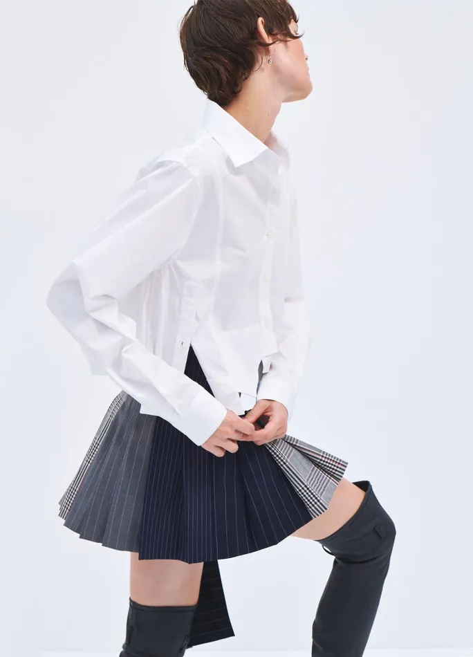 Women Patchwork Pleated Mini Skirt MONSE Bottoms