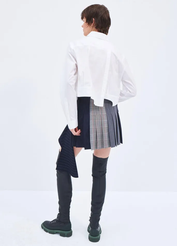 Women Patchwork Pleated Mini Skirt MONSE Bottoms