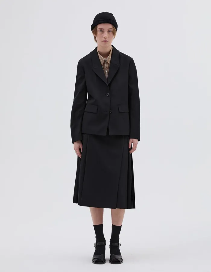 Women Peak Lapel Blazer Black Margaret Howell Jackets and Coats