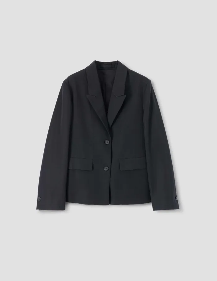 Women Peak Lapel Blazer Black Margaret Howell Jackets and Coats