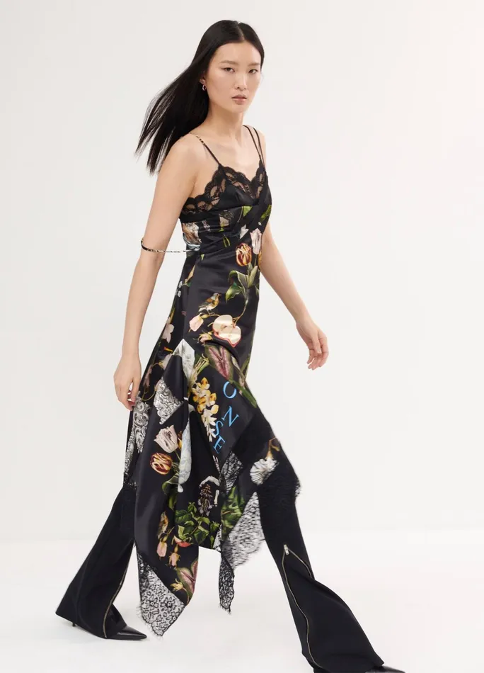 Women Print Lace Slip Dress MONSE Dresses