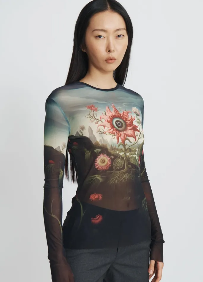 Women Printed Mesh Top MONSE Tops