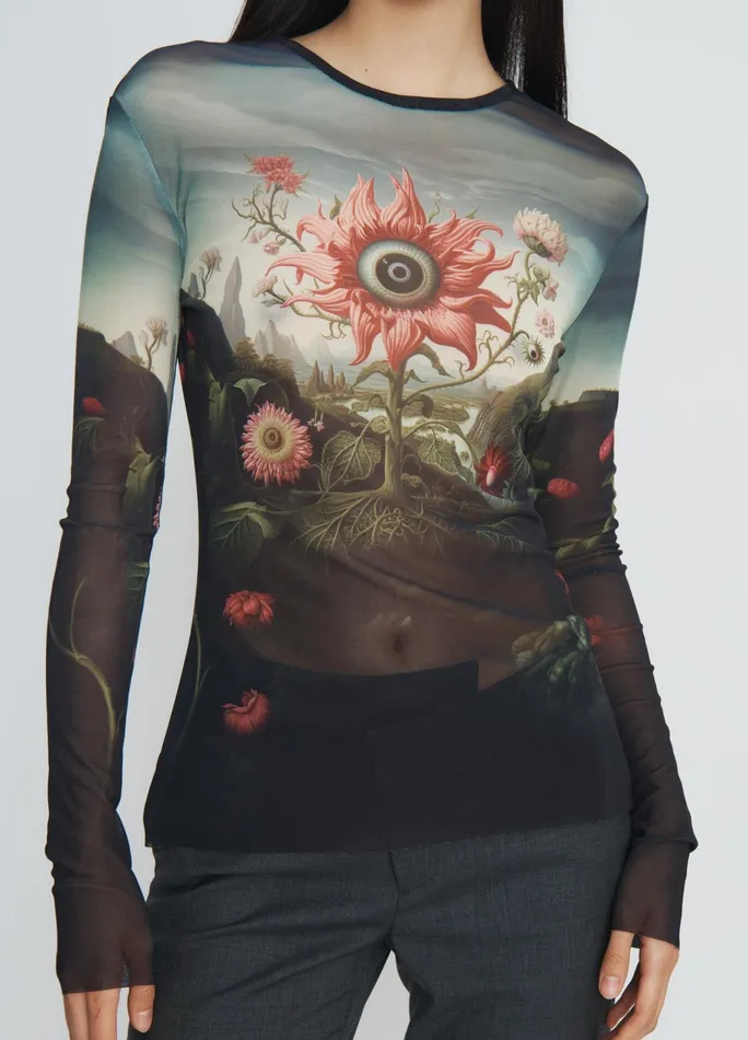 Women Printed Mesh Top MONSE Tops