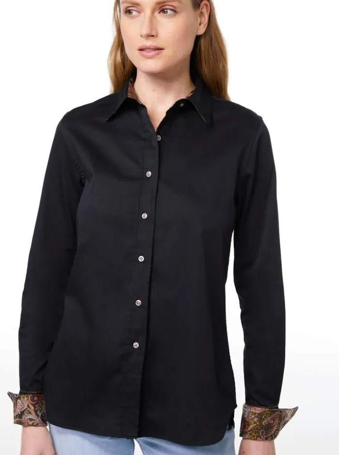 Women PRISCILLA SHIRT Black Robert Graham Tops